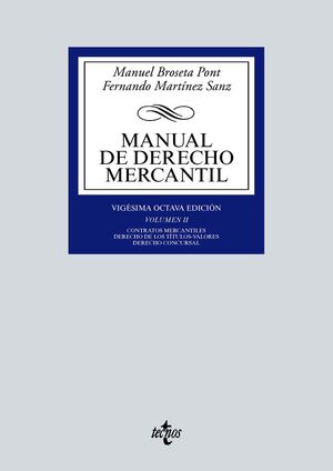 MANUAL DE DERECHO MERCANTIL. VOL. 2