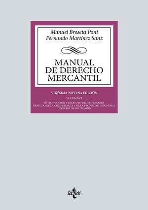 MANUAL DE DERECHO MERCANTIL. VOL. 1. 29ª ED.